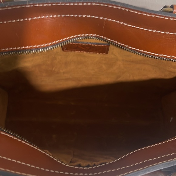 Patricia Nash Zancona Tan Leather Top Zip Closure Tote Bag - Picture 5 of 8